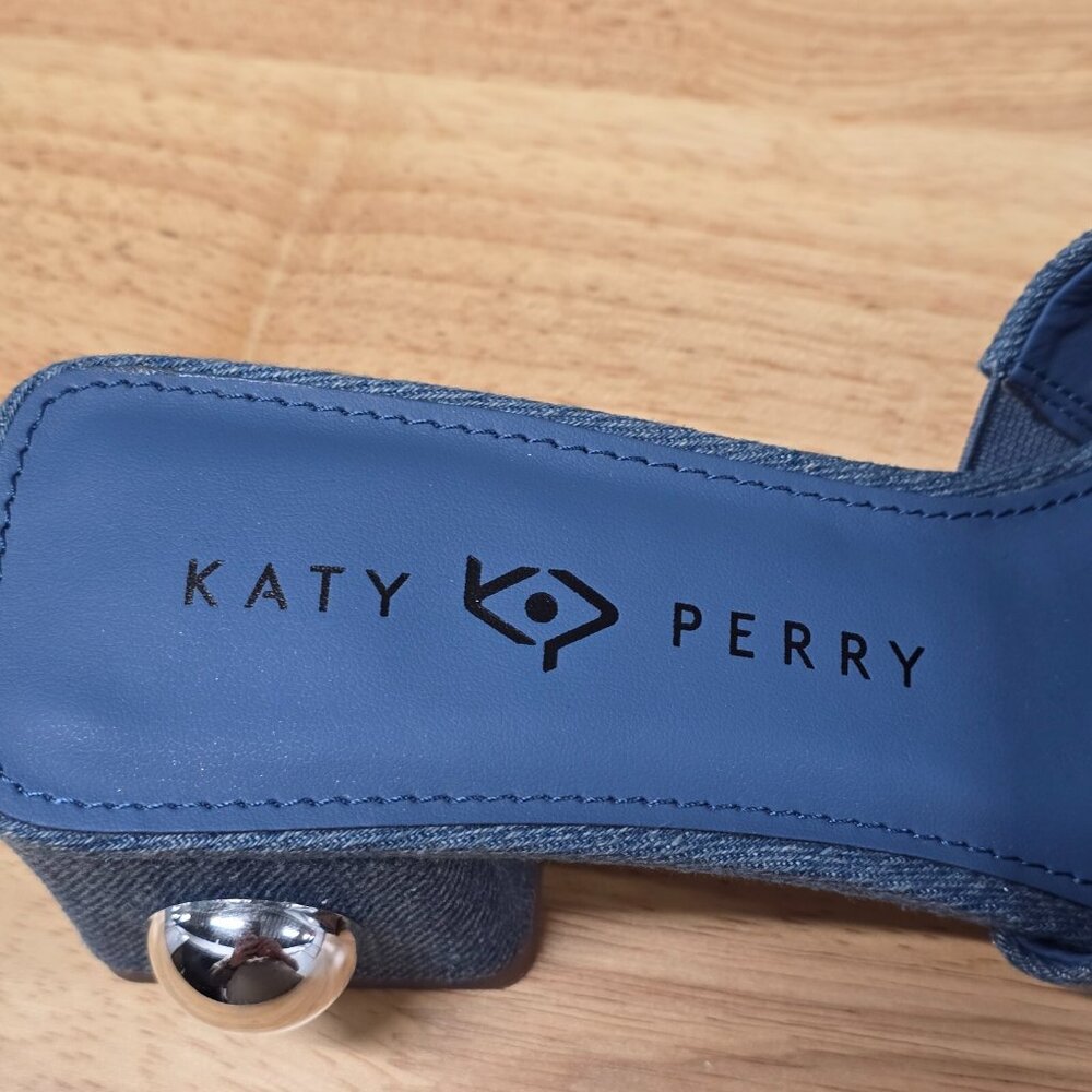 Katy Perry The Gemm Stud Slide Sandal Blue Denim - Picture 9 of 11